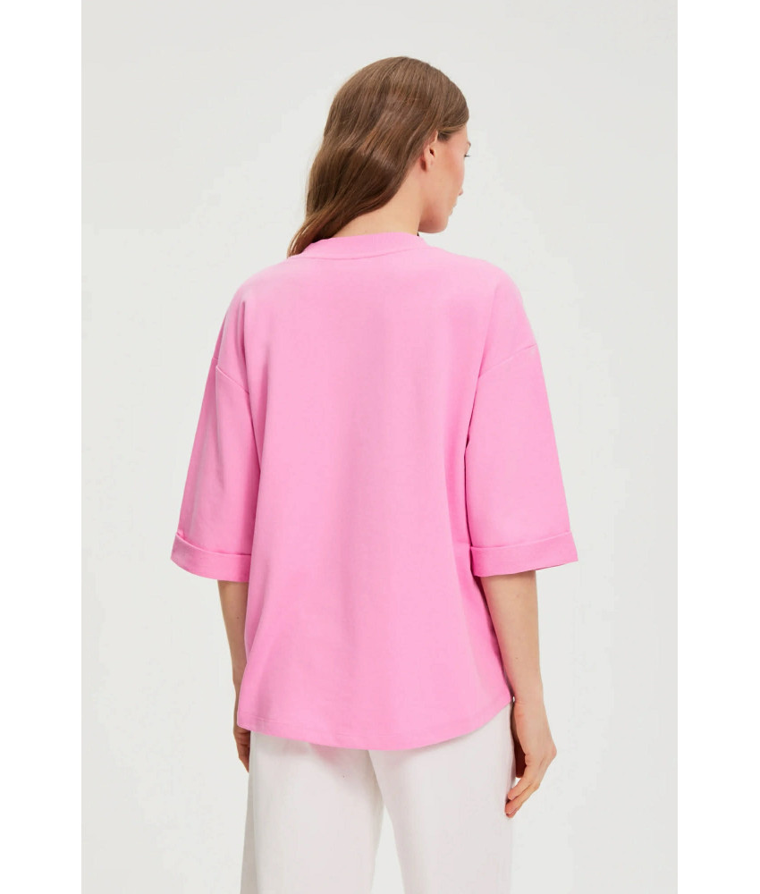 ΓΥΝΑΙΚΕΙΟ ΜΠΛΟΥΖΑ ΜΕ V ΛΑΙΜΟΚΟΨΗ ΣΕ ΡΟΖ ΧΡΩΜΑ 