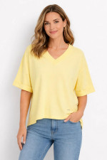 ΓΥΝΑΙΚΕΙΟ ΜΠΛΟΥΖΑ ΜΕ V ΛΑΙΜΟΚΟΨΗ ΣΕ ΚΙΤΡΙΟΝΟ ΧΡΩΜΑ