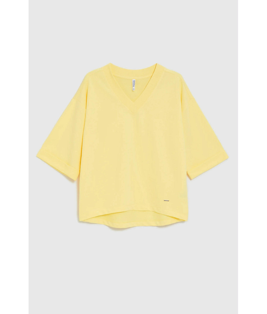 ΓΥΝΑΙΚΕΙΟ ΜΠΛΟΥΖΑ ΜΕ V ΛΑΙΜΟΚΟΨΗ ΣΕ ΚΙΤΡΙΟΝΟ ΧΡΩΜΑ