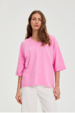 ΓΥΝΑΙΚΕΙΟ ΜΠΛΟΥΖΑ ΜΕ V ΛΑΙΜΟΚΟΨΗ ΣΕ ΡΟΖ ΧΡΩΜΑ 