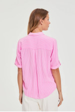 ΡΟΖ ΡΙΓΕ ΠΟΥΚΑΜΙΣΟ ΜΕ ΚΟΝΤΟ ΜΑΝΙΚΙ & RELAXED FIT