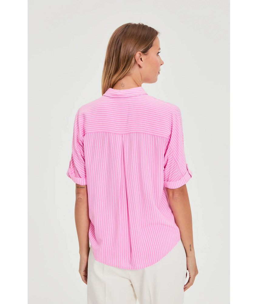 ΡΟΖ ΡΙΓΕ ΠΟΥΚΑΜΙΣΟ ΜΕ ΚΟΝΤΟ ΜΑΝΙΚΙ & RELAXED FIT