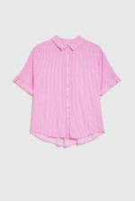 ΡΟΖ ΡΙΓΕ ΠΟΥΚΑΜΙΣΟ ΜΕ ΚΟΝΤΟ ΜΑΝΙΚΙ & RELAXED FIT