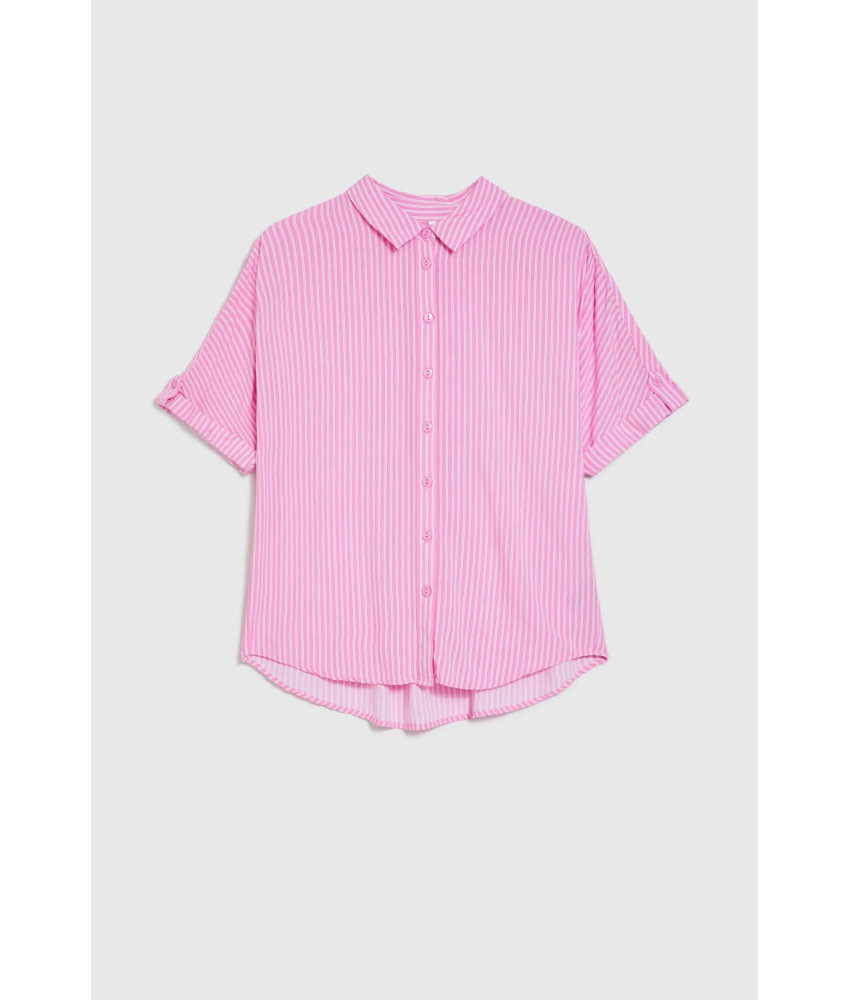 ΡΟΖ ΡΙΓΕ ΠΟΥΚΑΜΙΣΟ ΜΕ ΚΟΝΤΟ ΜΑΝΙΚΙ & RELAXED FIT