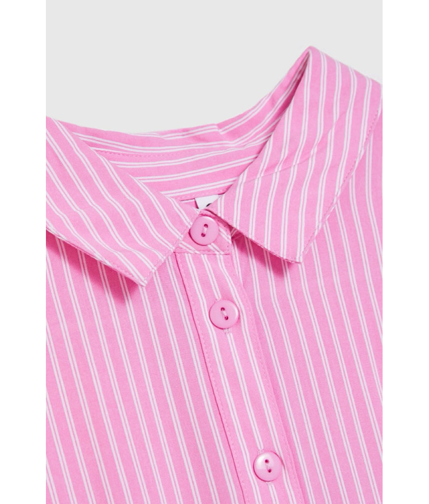 ΡΟΖ ΡΙΓΕ ΠΟΥΚΑΜΙΣΟ ΜΕ ΚΟΝΤΟ ΜΑΝΙΚΙ & RELAXED FIT