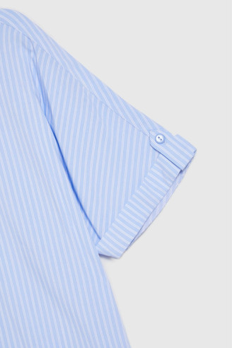 ΓΑΛΑΖΙΟ ΡΙΓΕ ΠΟΥΚΑΜΙΣΟ ΜΕ ΚΟΝΤΟ ΜΑΝΙΚΙ & RELAXED FIT