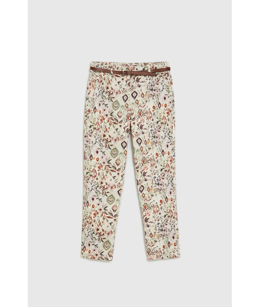 ΓΥΝΑΙΚΕΙΟ ΠΑΝΤΕΛΟΝΙ ΜΕ FLORAL & ETHNIC PRINT ΚΑΙ ΖΩΝΗ