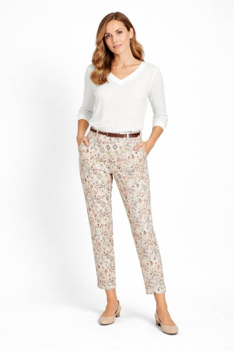 ΓΥΝΑΙΚΕΙΟ ΠΑΝΤΕΛΟΝΙ ΜΕ FLORAL & ETHNIC PRINT ΚΑΙ ΖΩΝΗ