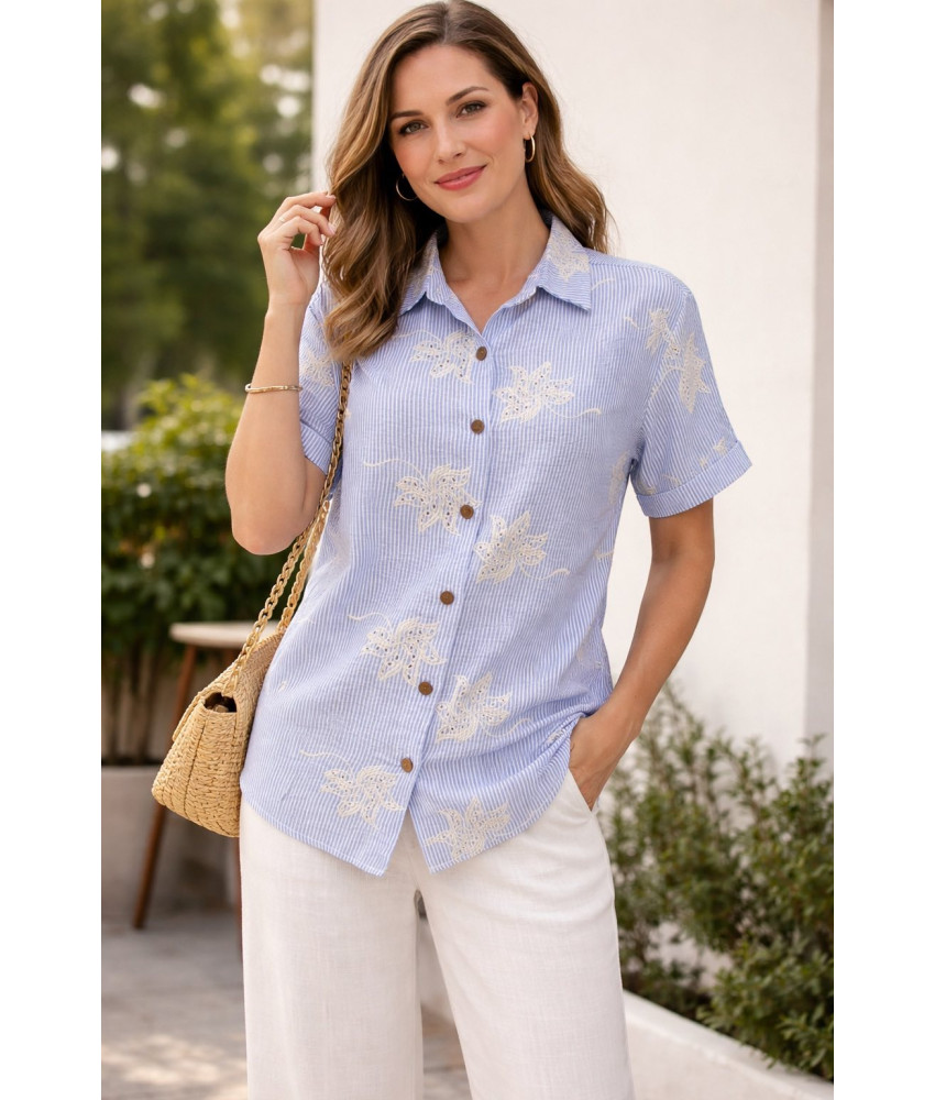 ΓΥΝΑΙΚΕΙΟ ΠΟΥΚΑΜΙΚΣΟ ΜΕ ΚΕΝΤΗΜΑ ΜΠΛΕ ΡΙΓΕ