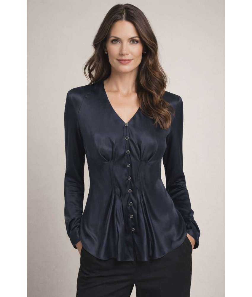 ΚΟΜΨΟ ΣΑΤΕΝ ΠΟΥΚΑΜΙΣΟ ΣΕ ΣΚΟΥΡΟ ΜΠΛΕ 