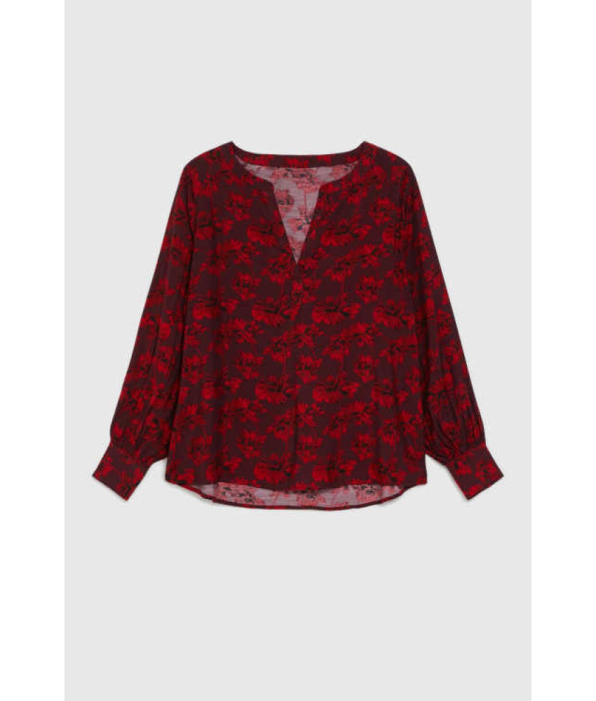 ΚΟΚΚΙΝΟ ΠΟΥΚΑΜΙΣΟ ΜΕ FIORAI ΣΧΕΔΙΟ