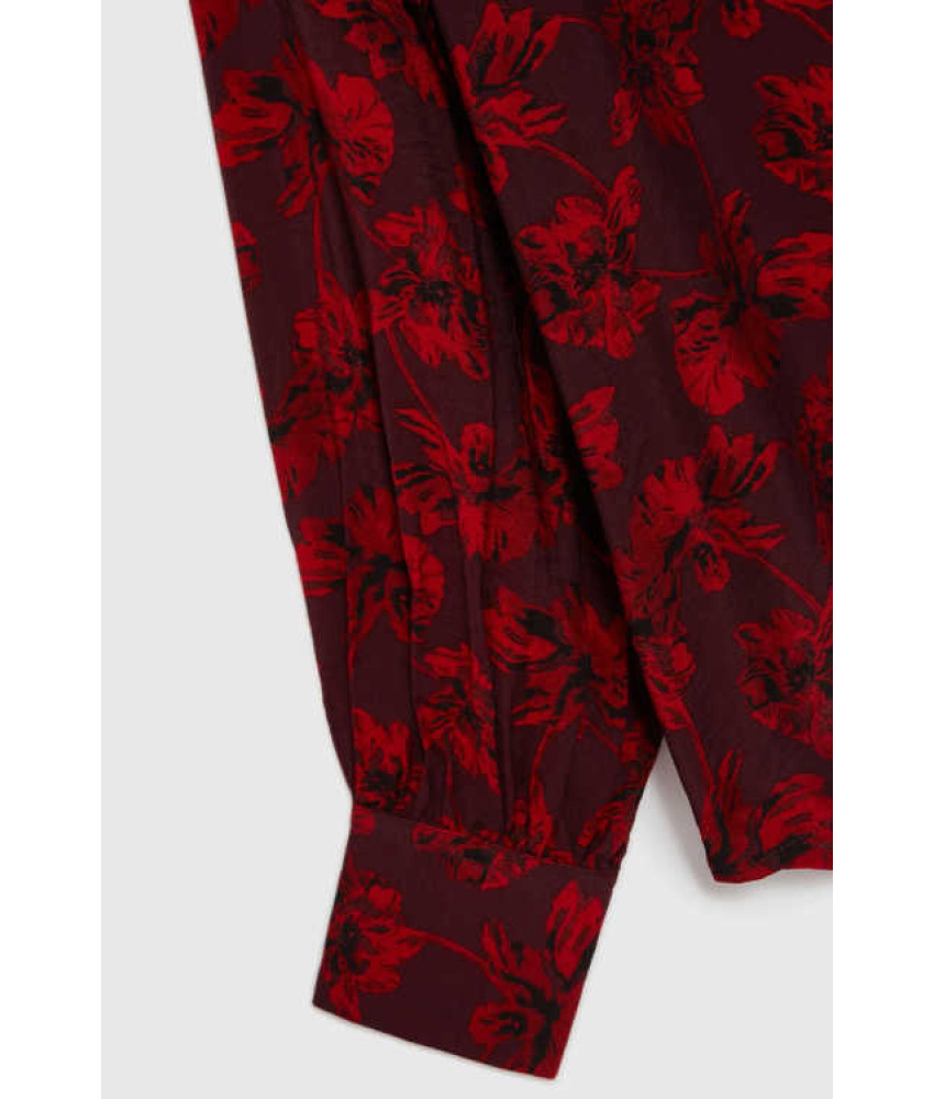 ΚΟΚΚΙΝΟ ΠΟΥΚΑΜΙΣΟ ΜΕ FIORAI ΣΧΕΔΙΟ